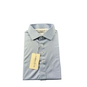 Collars & Co. Light Blue Dress Collar Men's S/S Polo Shirt Size Small NWT